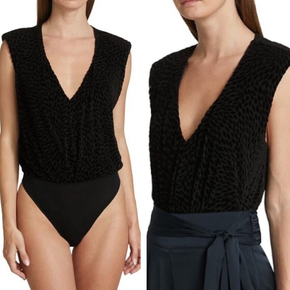 Ramy Brook Regina Velvet Burnout Bodysuit - Size XS - Picture 3 of 13